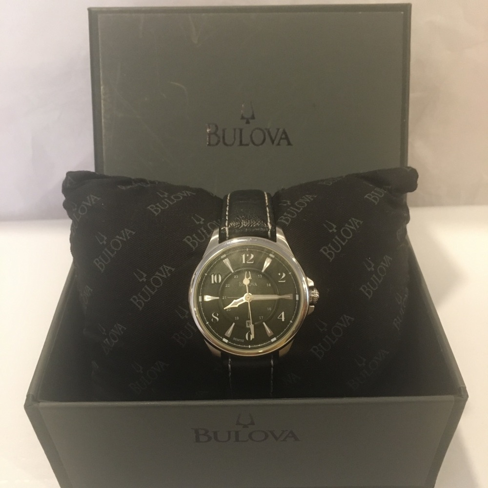 Adventurer Black Leather Ladies Watch 96M110